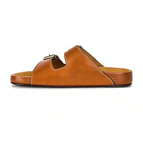 NIB Isabel Marant Folk Laser Lennyo Leather Sandals Cognac Tan Brown 8 1/2 - Picture 3 of 14
